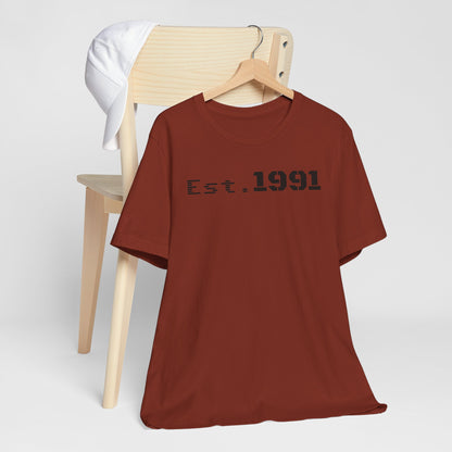 Established 1991 Unisex Jersey Tee | Vintage Anniversary Gift | Casual Wear, Birthday Shirt, Retro Style, Statement Tee, Gift for Him/Her - TRV