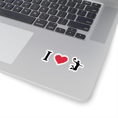 I Heart Basketball Sticker — Kiss-Cut Sports Decal for Laptops & Water Bottles