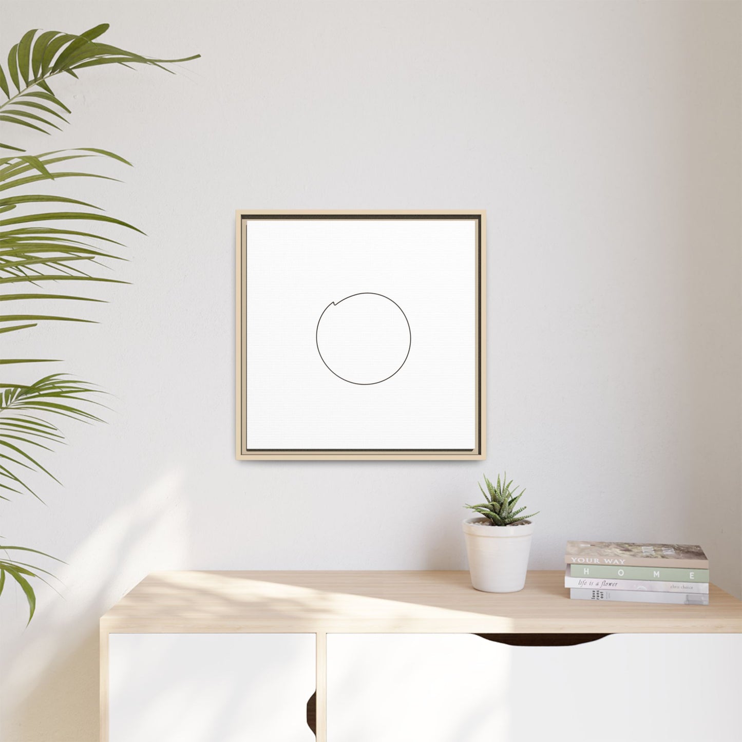Minimal Circle Line Matte Canvas Framed | Modern Abstract Wall Art