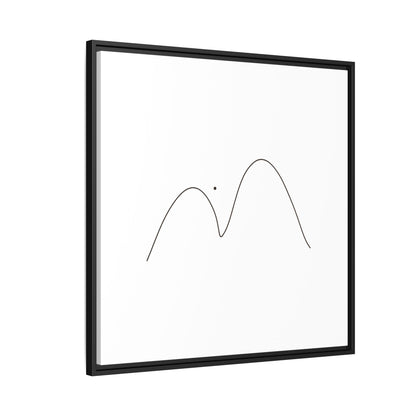 Minimal Line Mountains Matte Canvas Framed