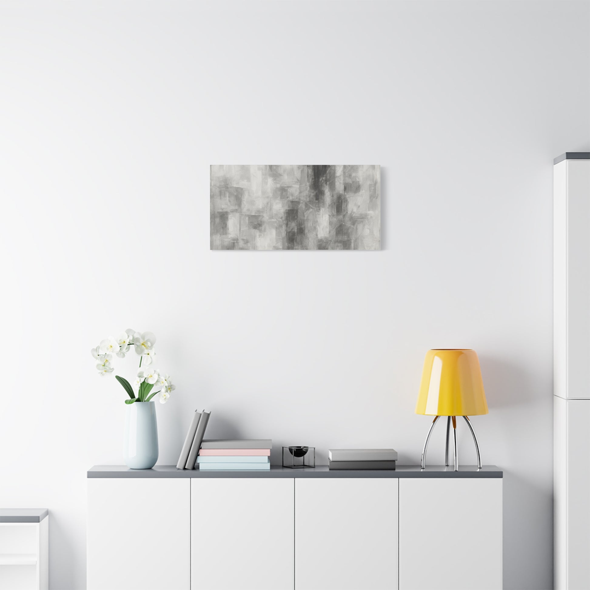 Abstract Grey Canvas Wall Art, Modern Home Decor, Minimalist Artwork, Living Room Accent, Contemporary Art Piece - TRV