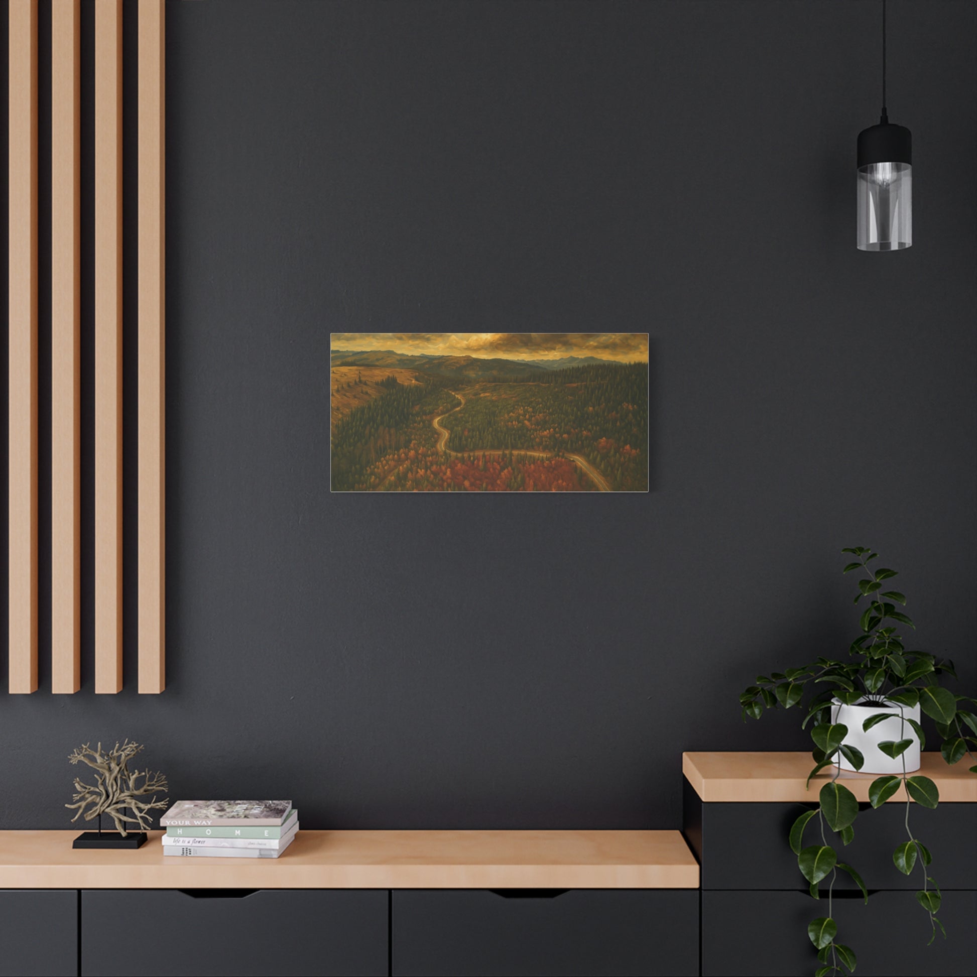 Stretched Canvas Art, Scenic Landscape Wall Decor, Nature Painting for Home, Rustic Room Accent, Gift for Nature Lovers - TRV