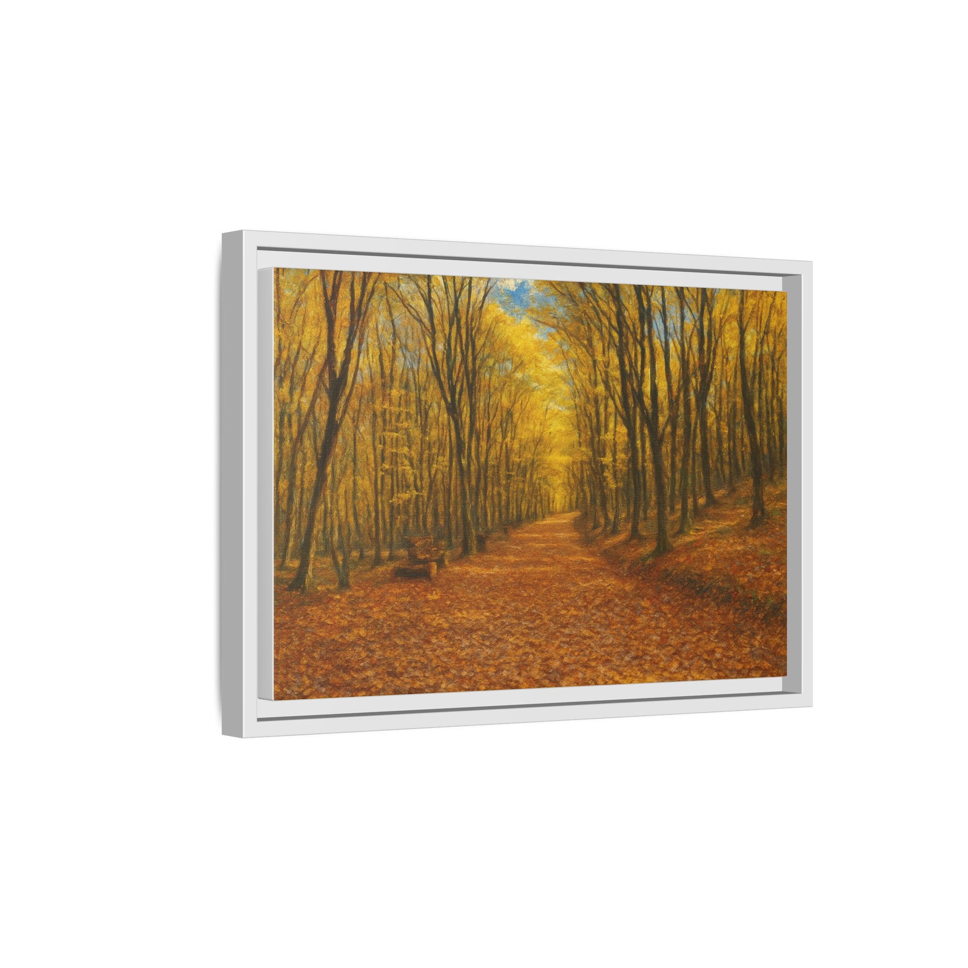 Autumn Forest Framed Canvas Art, Cozy Wall Decor, Nature Inspired Gift, Fall Home Accent, Perfect for Thanksgiving - TRV