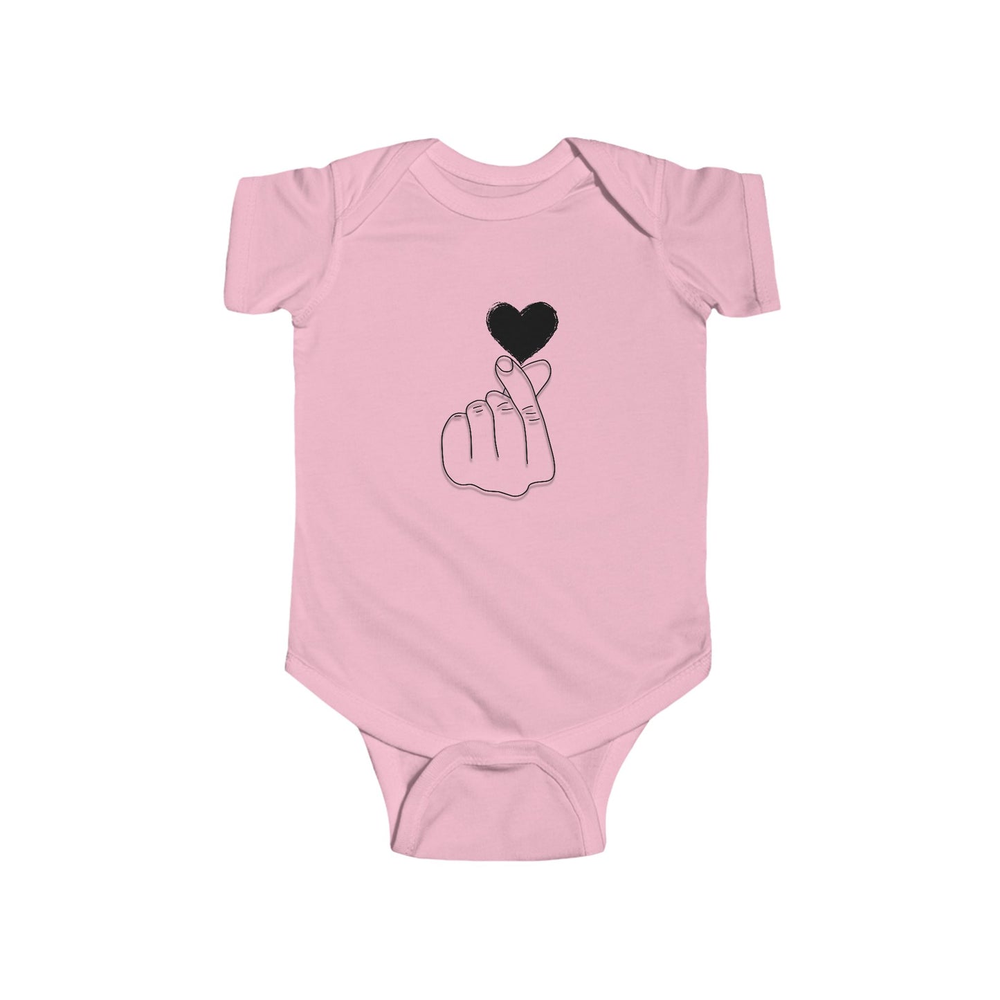 Cute Heart Gesture Infant Bodysuit - Adorable Unisex Baby Outfit for Special Occasions