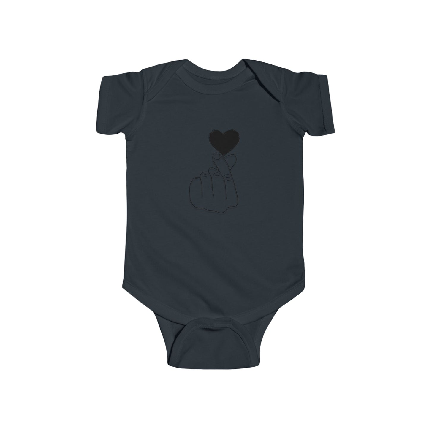Cute Heart Gesture Infant Bodysuit - Adorable Unisex Baby Outfit for Special Occasions