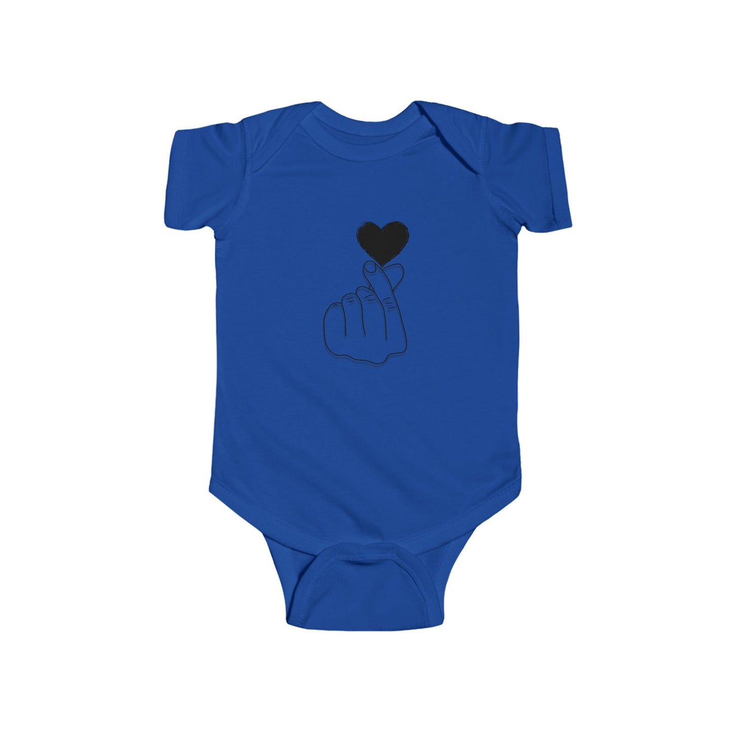 Cute Heart Gesture Infant Bodysuit - Adorable Unisex Baby Outfit for Special Occasions