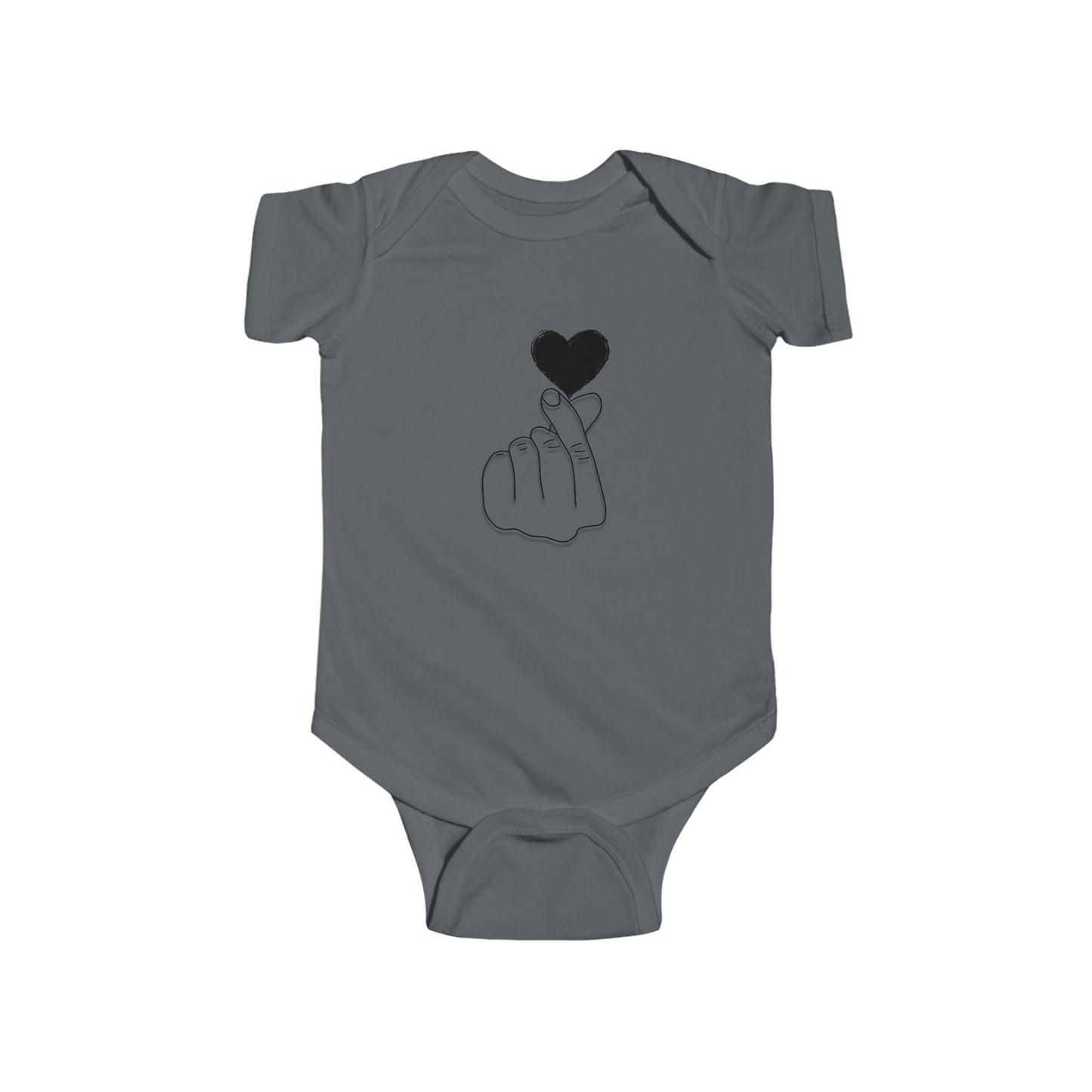 Cute Heart Gesture Infant Bodysuit - Adorable Unisex Baby Outfit for Special Occasions