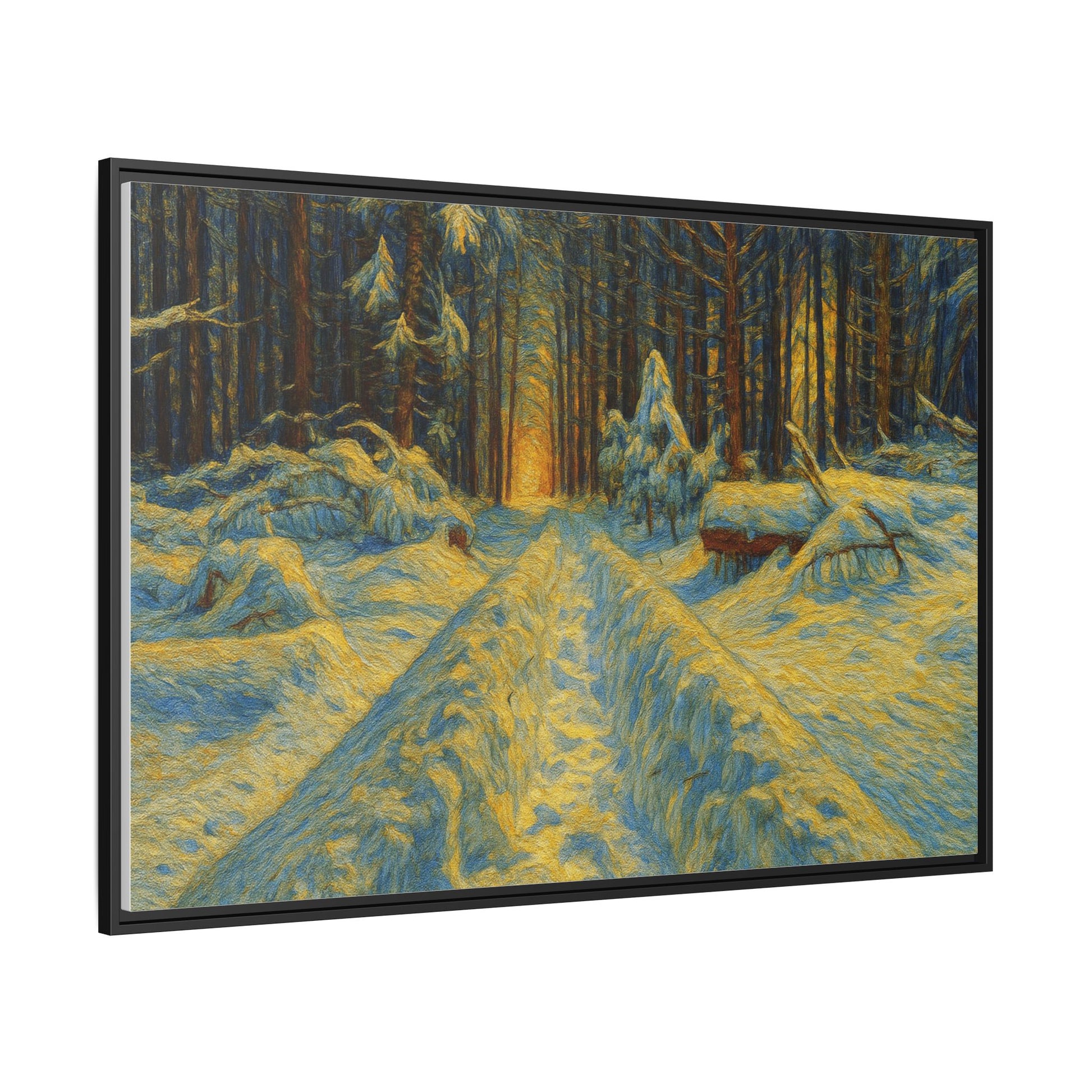 Canvas Art, Winter Landscape Wall Decor, Nature Lovers Gift, Seasonal Decor, Holiday Wall Art, Cozy Home Decoration, Framed Matte Canvas - TRV