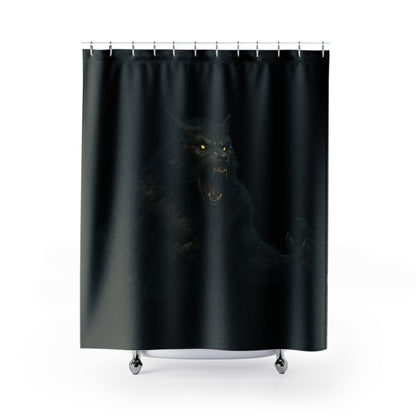 Werewolf Shower Curtain, Gothic Bathroom Decor, Moonlight Werewolf Design, Spooky Home Accent, Halloween Decoration