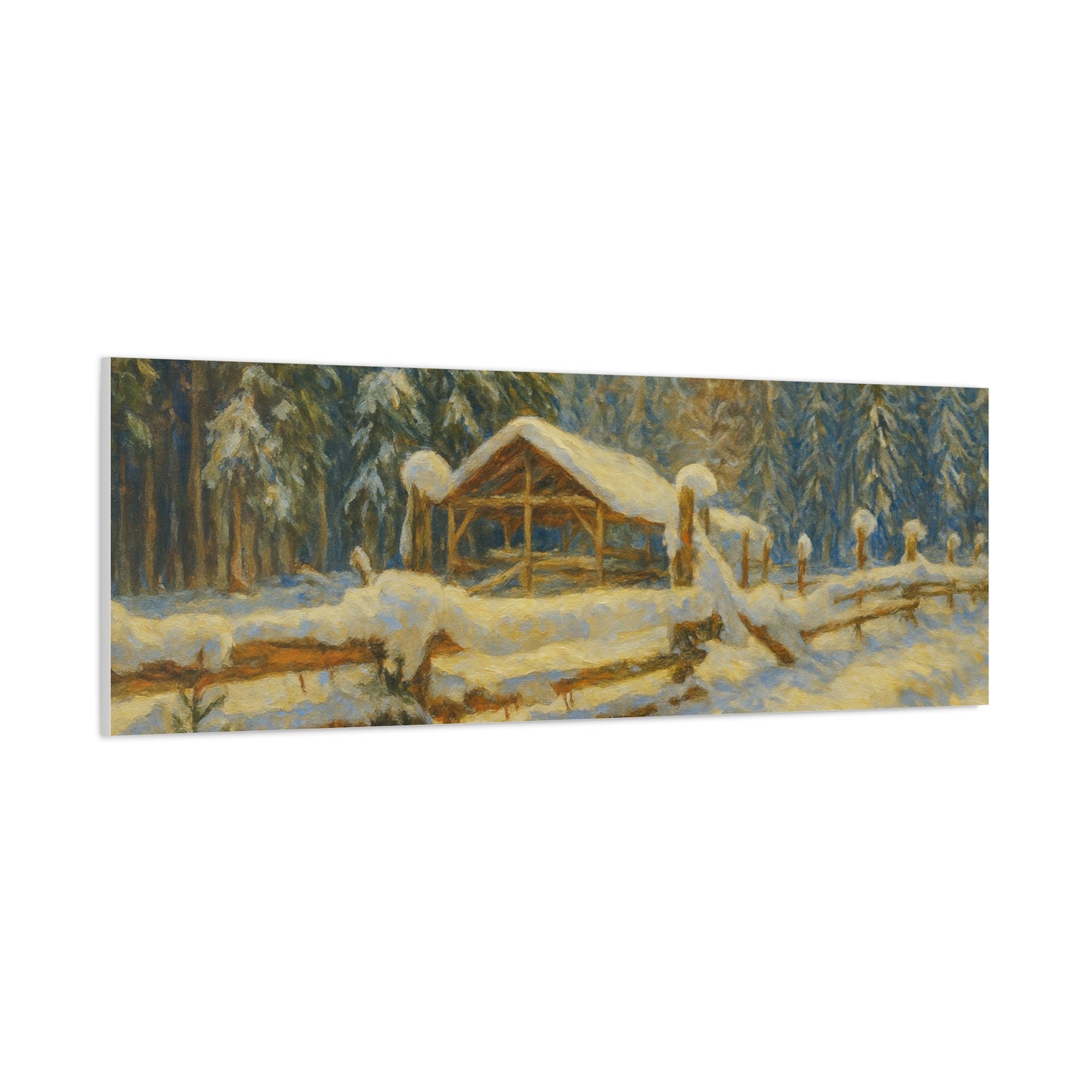 Canvas Wall Art, Winter Landscape Print, Home Decor, Rustic Art, Gift for Nature Lovers, Holiday Decoration - TRV