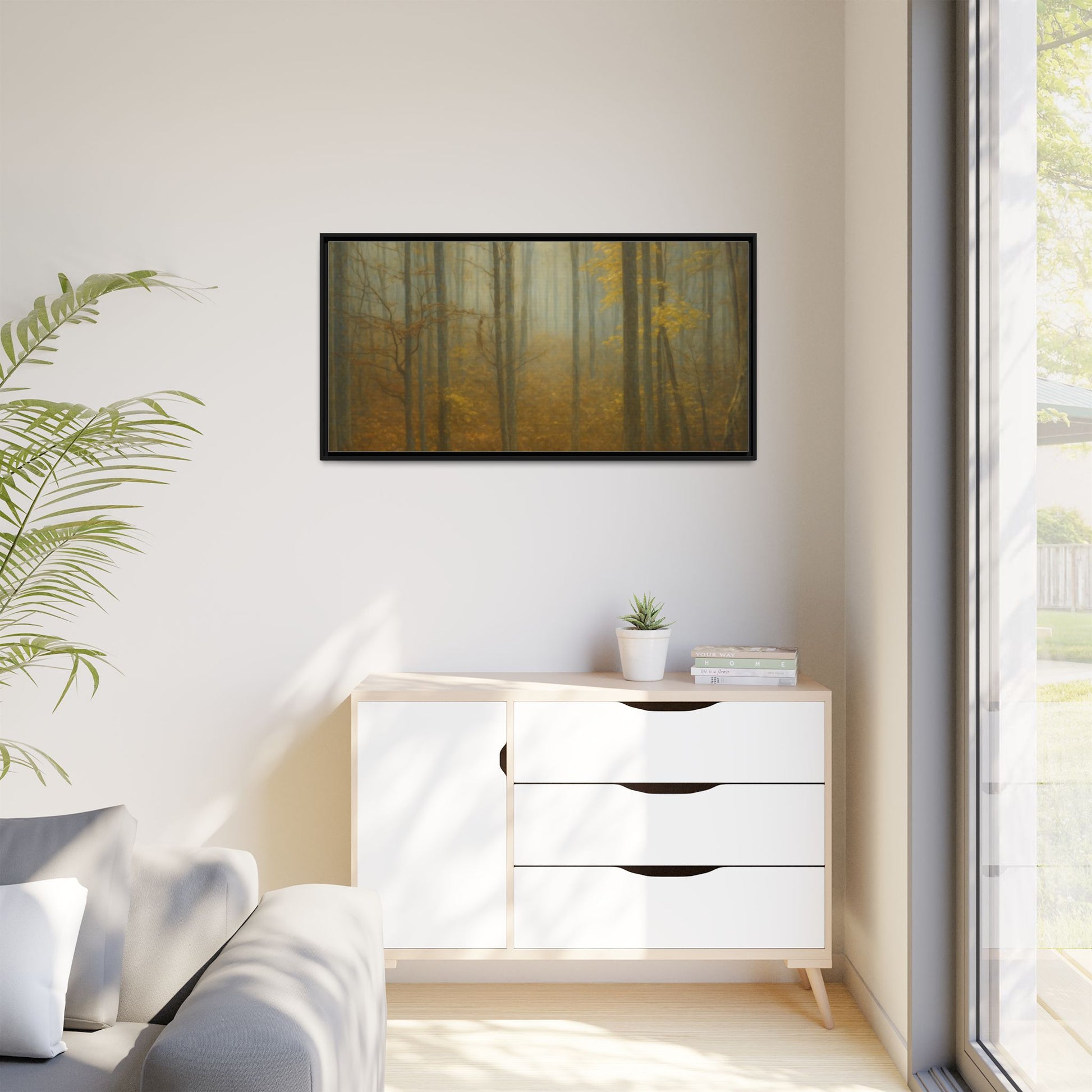 Framed Matte Canvas Art | Serenity in the Forest | Nature Wall Decor, Home Gallery, Cozy Living Room, Gift for Nature Lovers - TRV