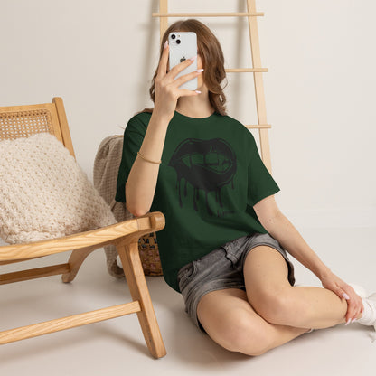 Edgy Graphic Tee - Dripping Lips Design - Unisex Heavy Cotton Tee