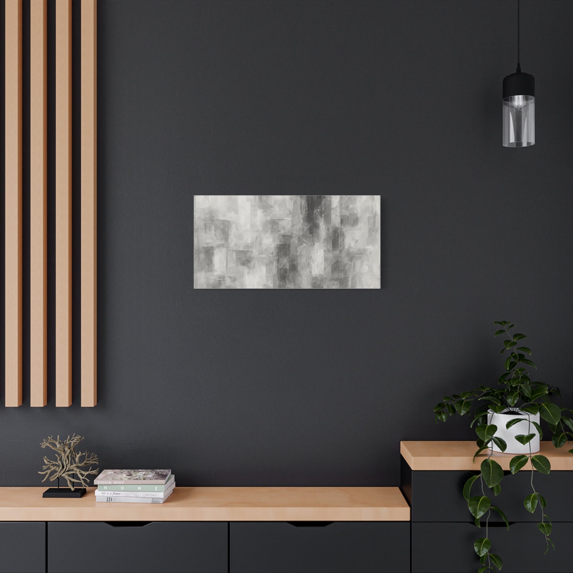 Abstract Grey Canvas Wall Art, Modern Home Decor, Minimalist Artwork, Living Room Accent, Contemporary Art Piece - TRV