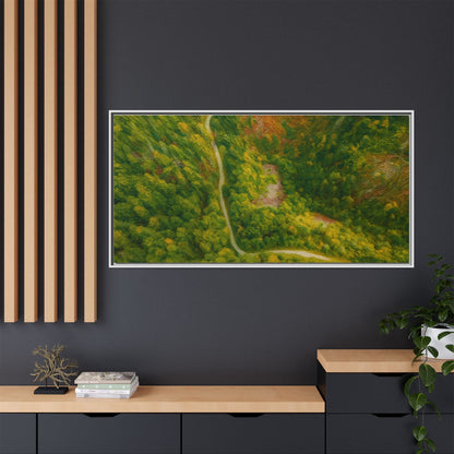 Framed Nature Canvas Art Print, Vibrant Forest Wall Decor, Abstract Landscape Artwork, Home Decoration, Gift for Nature Lovers - TRV
