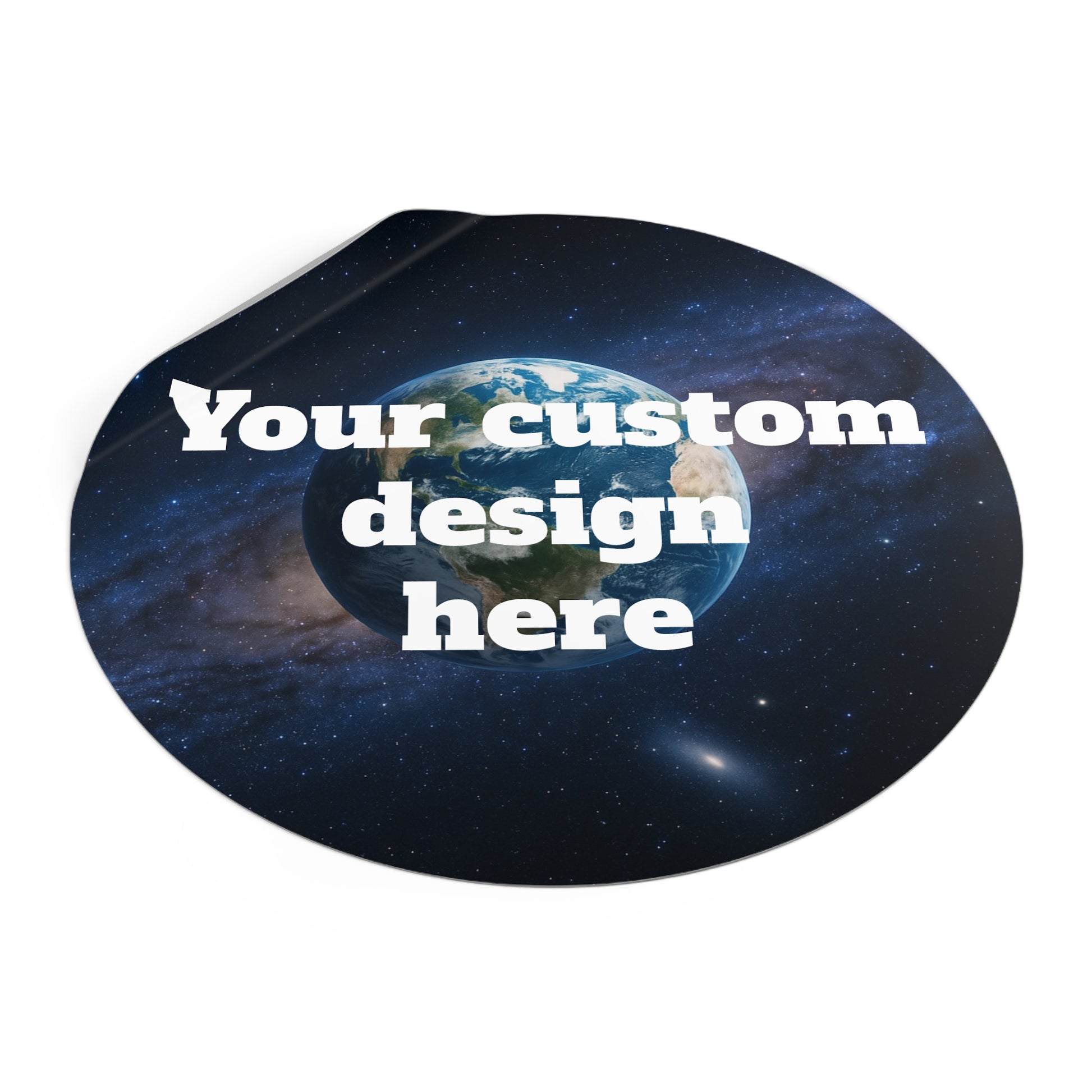 Custom Earth Space Design Round Sticker | Vinyl Circle Decal - TRV