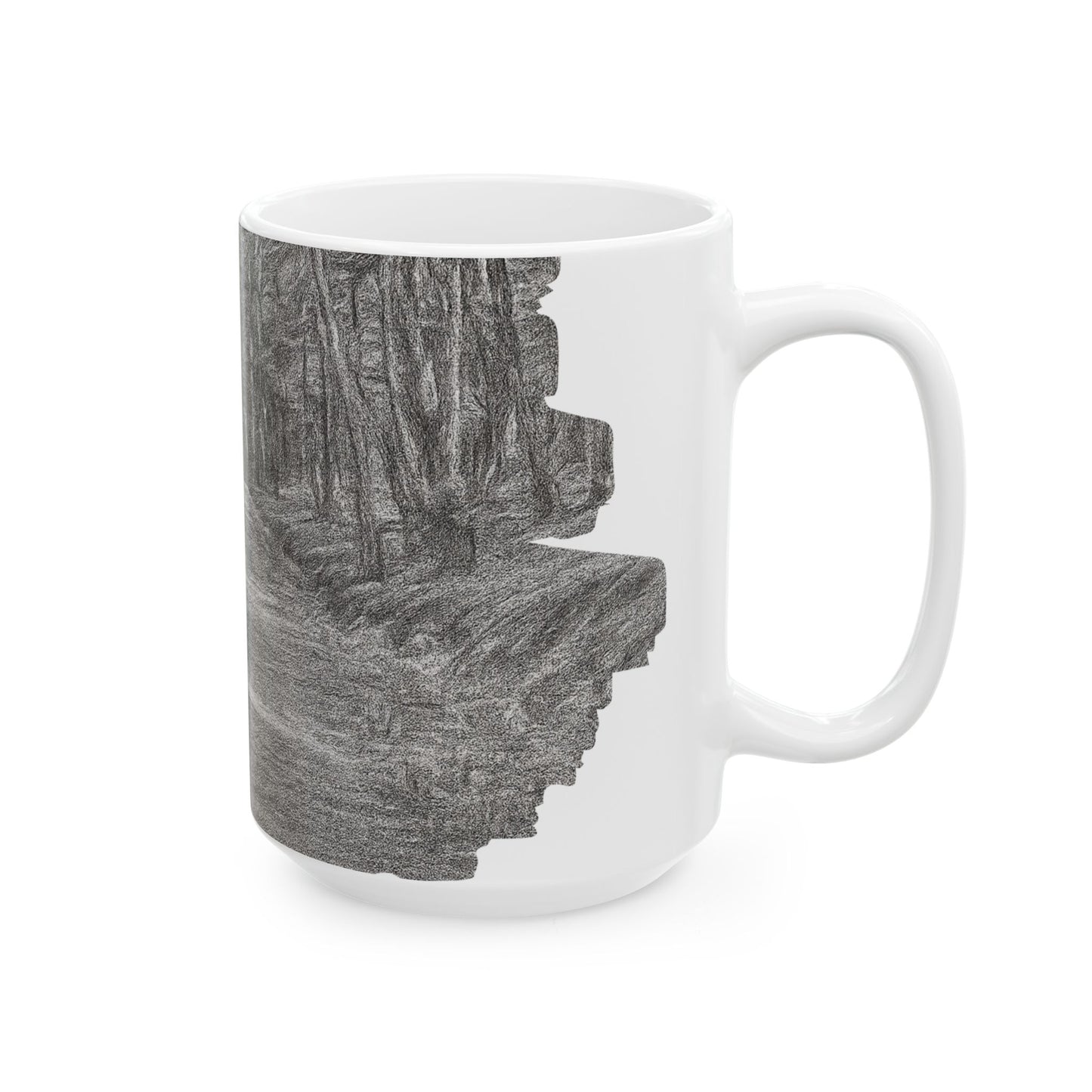 Nature-Inspired Abstract Ceramic Mug | Forest Path Design | Cozy Gift for Coffee Lovers | Home Decor | Nature Lover's Mug - TRV