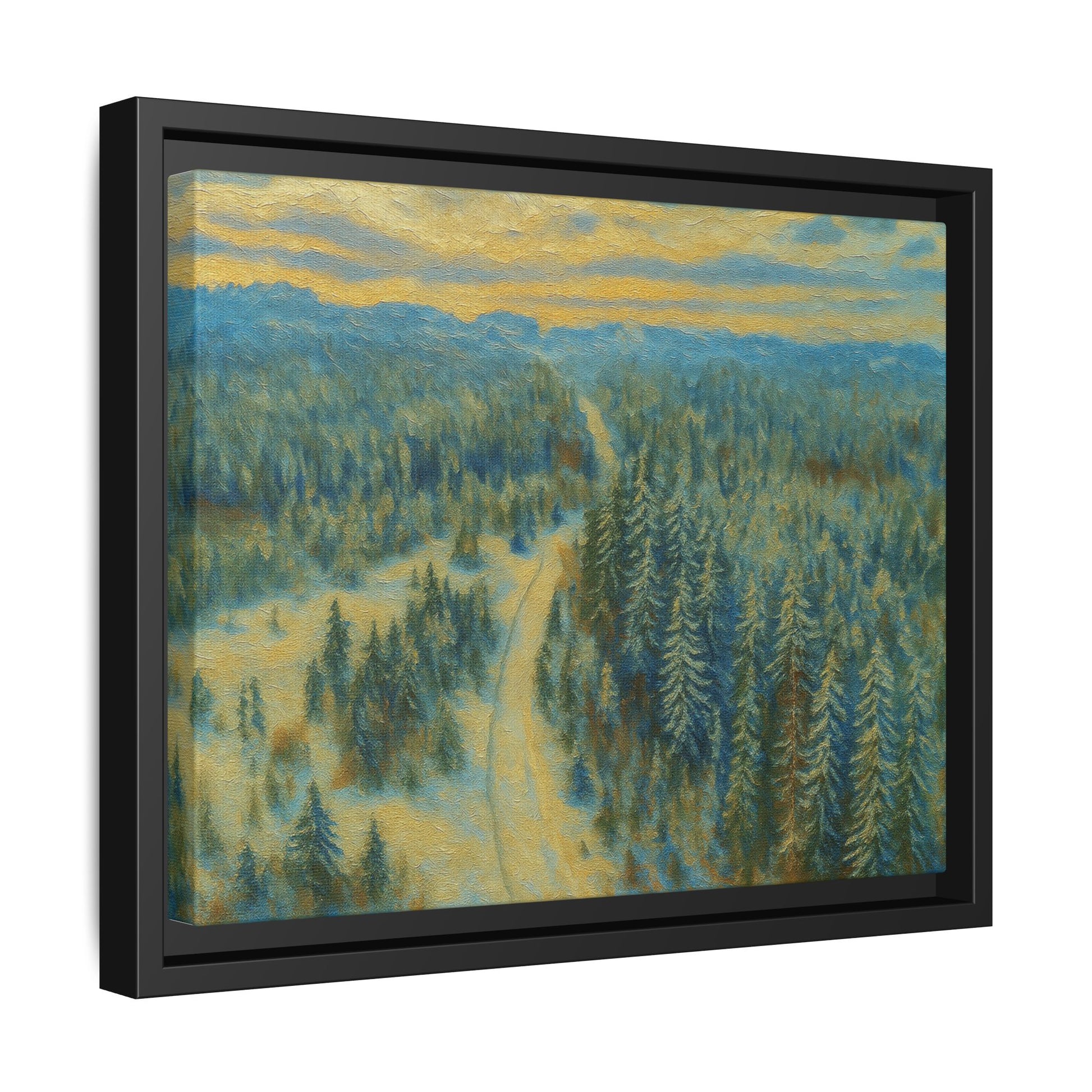 Framed Matte Canvas Art Print, Tranquil Forest Landscape, Home Decor for Nature Lovers, Wall Art for Living Room, Gift for Art Enthusiasts - TRV