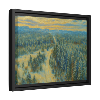 Framed Matte Canvas Art Print, Tranquil Forest Landscape, Home Decor for Nature Lovers, Wall Art for Living Room, Gift for Art Enthusiasts - TRV