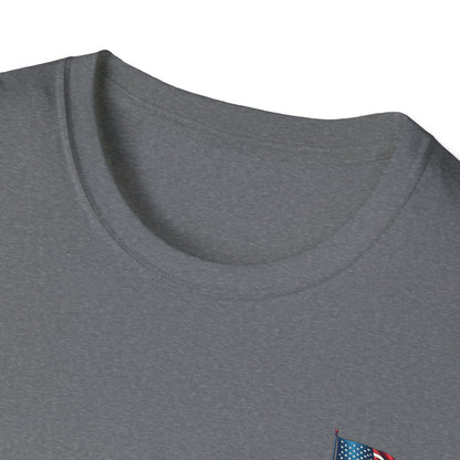 Patriotic Unisex Softstyle T-Shirt, American Flag Tee, USA Pride Shirt, Perfect for Independence Day, Casual Wear - TRV