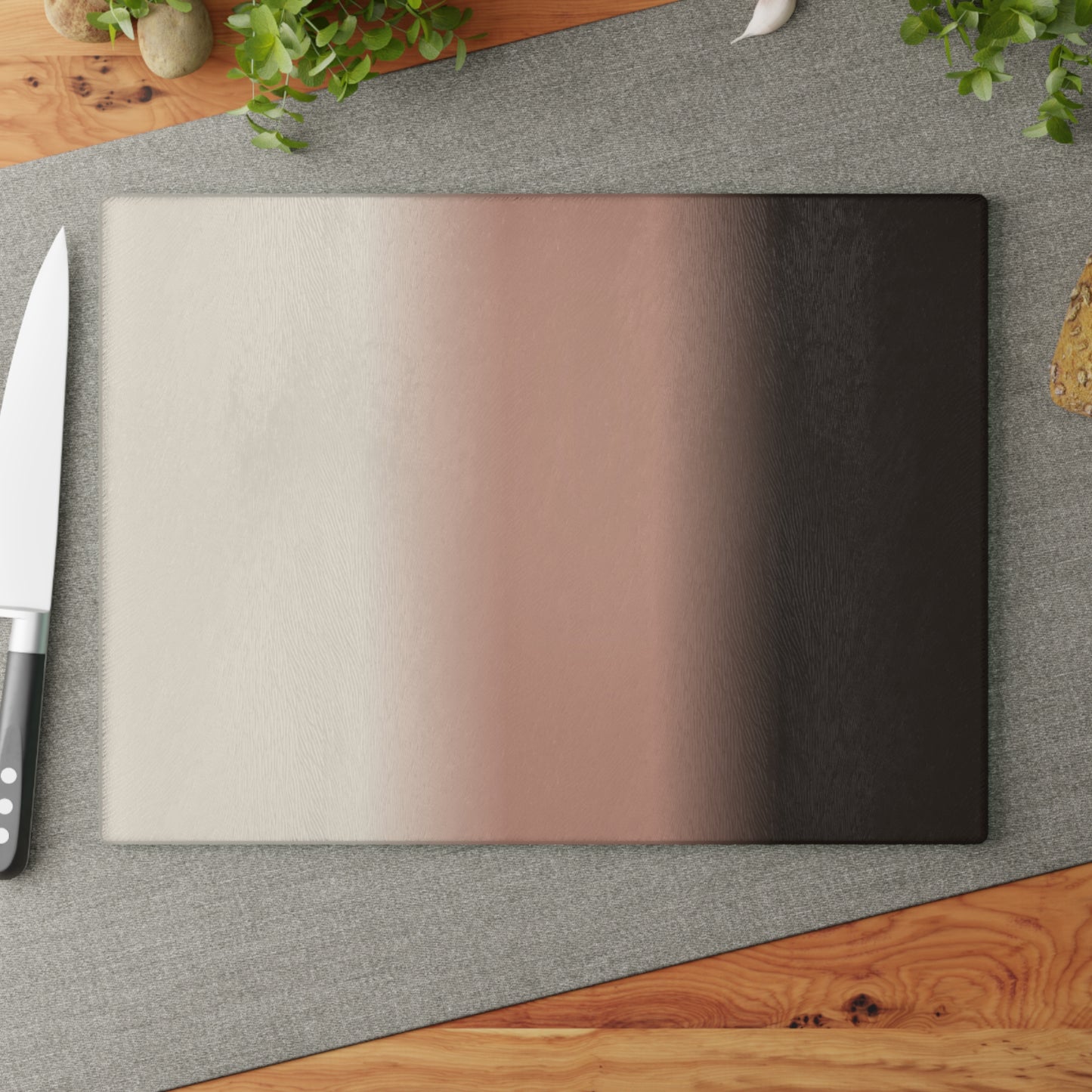 Neutral Gradient Glass Cutting Board | Modern Ombre Kitchen Decor