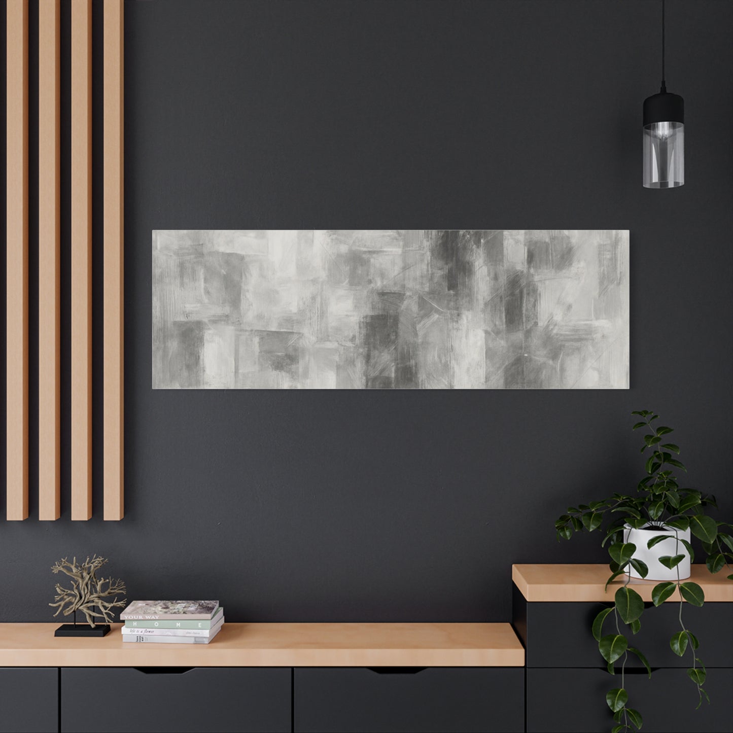 Abstract Grey Canvas Wall Art, Modern Home Decor, Minimalist Artwork, Living Room Accent, Contemporary Art Piece - TRV