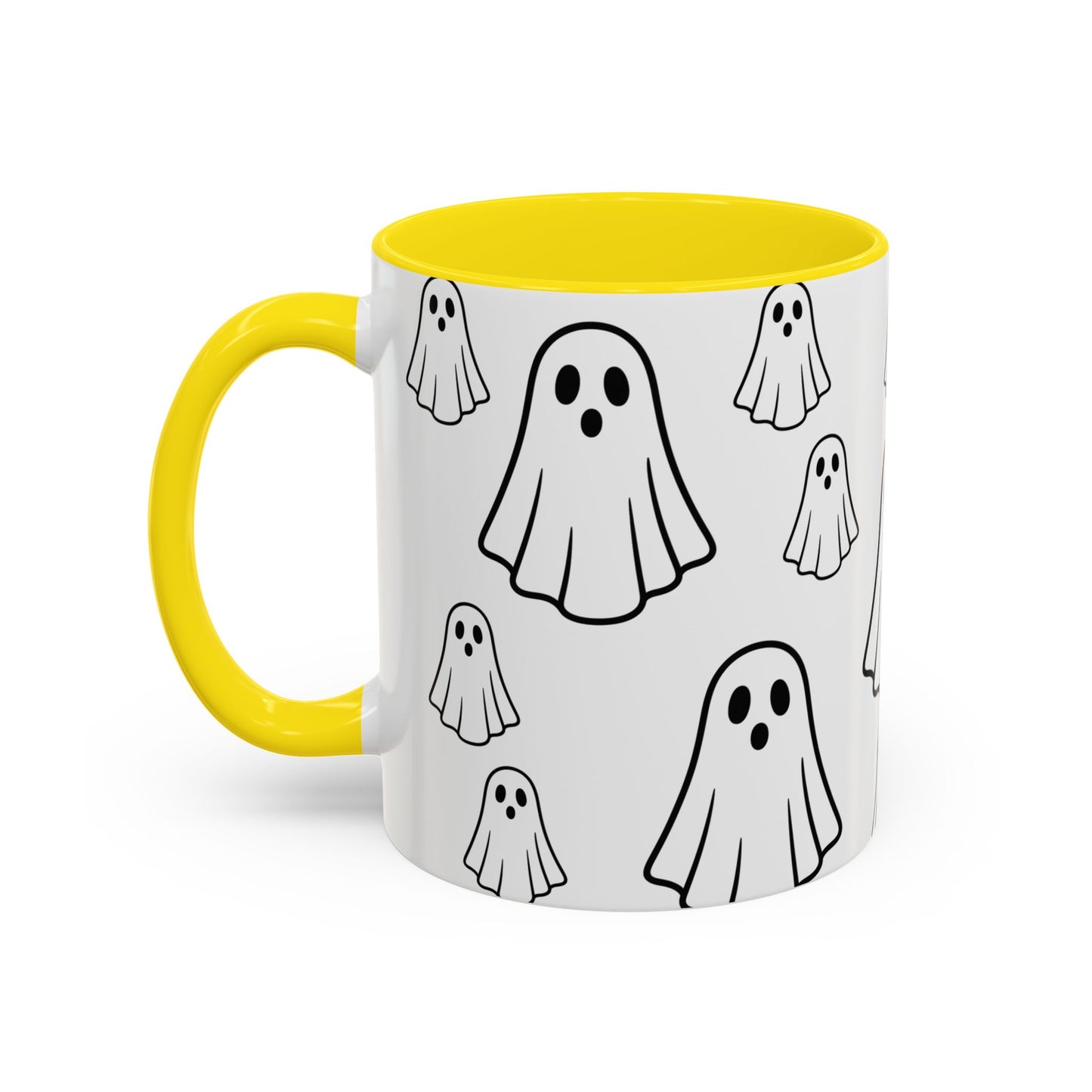 Cute Ghost Accent Coffee Mug, Halloween Mug, Spooky Drinkware, Gift for Ghost Lovers, Seasonal Decor, Unique Coffee Cup - TRV