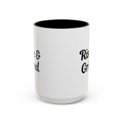 Rise & Grind Coffee Mug – Motivational Black Accent Mug for Daily Inspiration - TRV