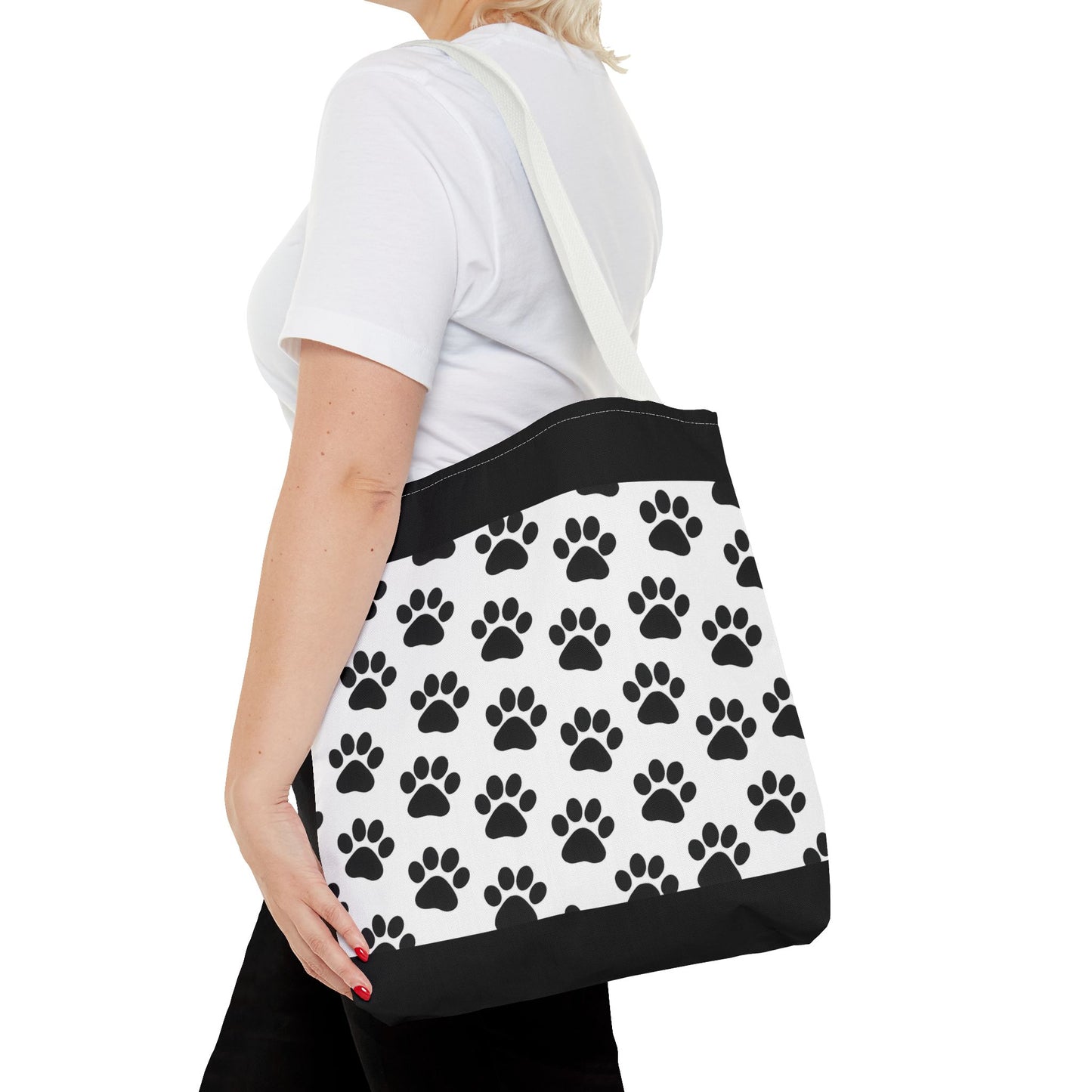 Paw Print Tote Bag, Dog Lover Gift, Shopping Tote, Eco-Friendly Bag, Pet Accessory, Animal Print Carryall - TRV
