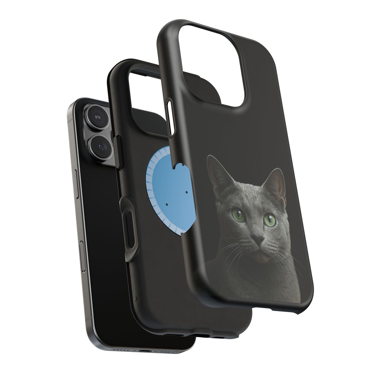 Russian Blue Cat Phone Case — Magnetic Impact-Resistant iPhone Cover