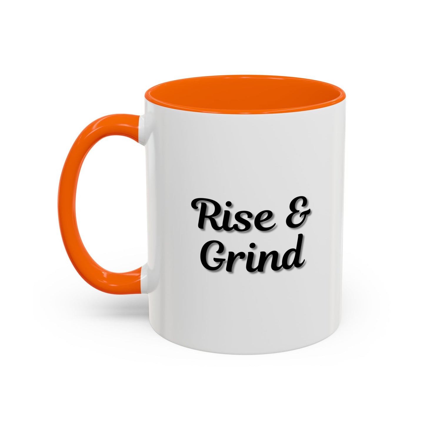Motivational Rise & Grind Coffee Mug, Black Accent Mug, Daily Inspiration, Gift for Coffee Lovers, 11oz 15oz Ceramic Cup