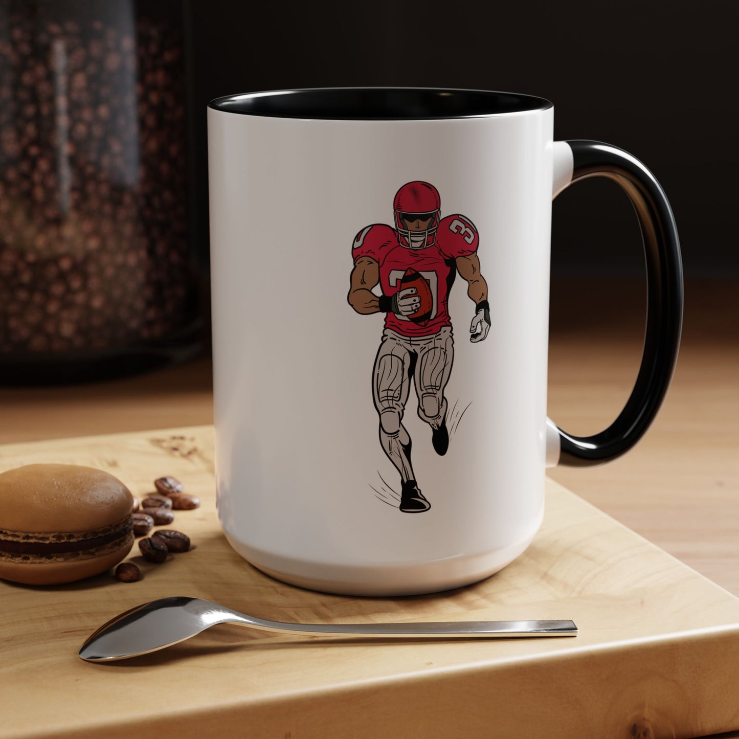Football Player Coffee Mug, Sports Fan Gift, Motivational Coffee Cup, Game Day Mug, Unique Sports Merchandise
