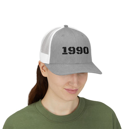Retro 1990 Snapback Trucker Cap | Vintage Hat for 90s Nostalgia, Perfect Gift for Birthdays, Casual Wear, Summer Fun - TRV