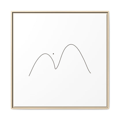 Minimal Line Mountains Matte Canvas Framed