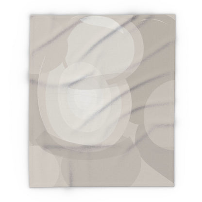 Abstract neutral swirls Arctic fleece blanket by Printify featuring minimal modern design, perfect for cozy home decor.