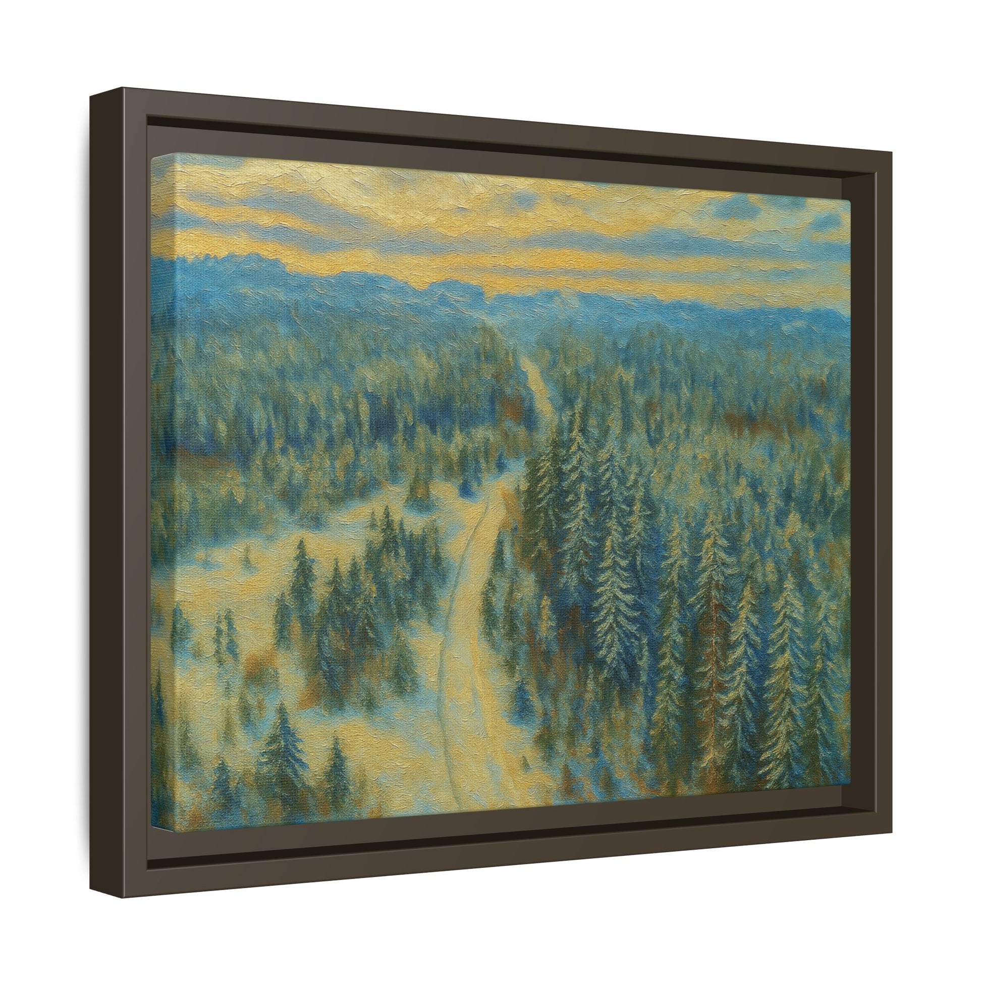 Framed Matte Canvas Art Print, Tranquil Forest Landscape, Home Decor for Nature Lovers, Wall Art for Living Room, Gift for Art Enthusiasts - TRV