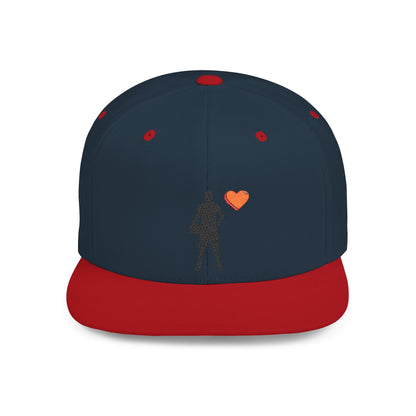 Sporty Love Flat Bill Snapback Hat – Adjustable Cap for Athletes, Casual Wear, Gifts for Sports Fans, Basketball Enthusiasts, Unique - TRV