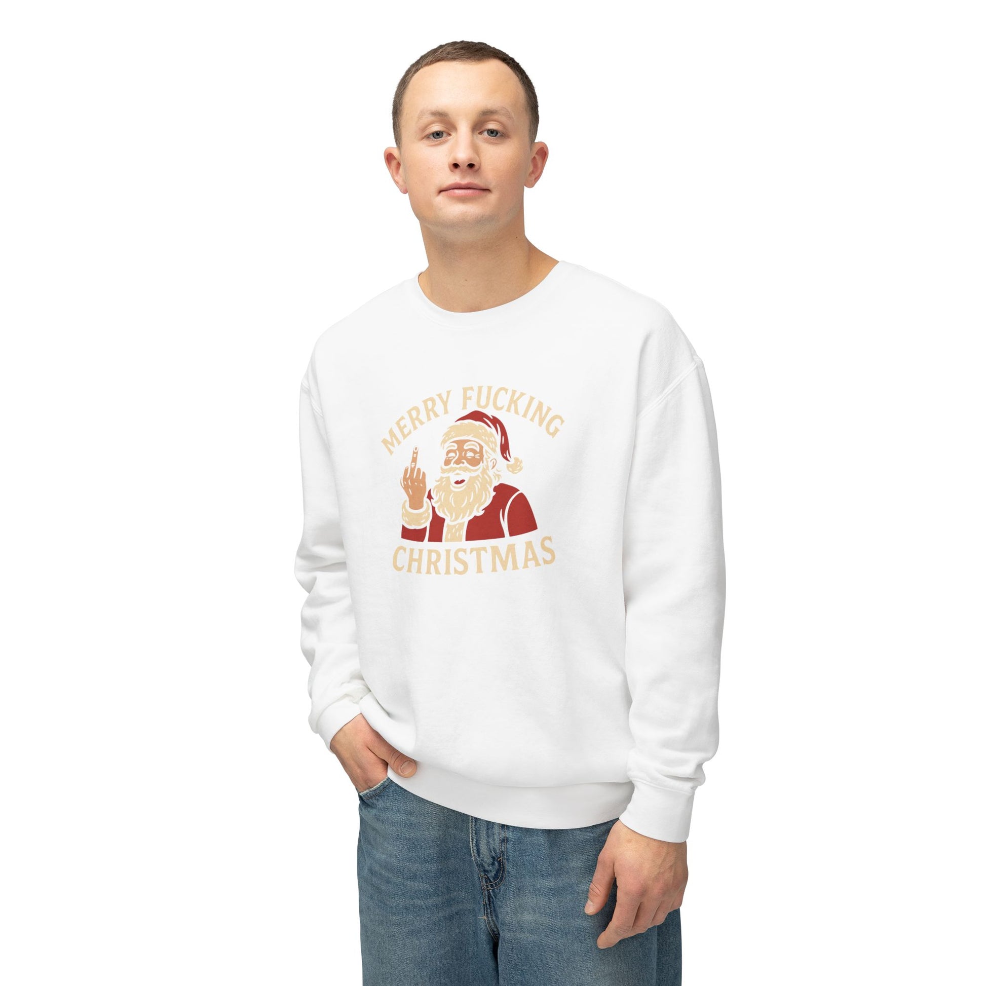 Merry Christmas Sweatshirt, Funny Holiday Crewneck, Unisex Gift, Christmas Apparel, Sarcastic Sweatshirt, Unique Holiday Clothing - TRV
