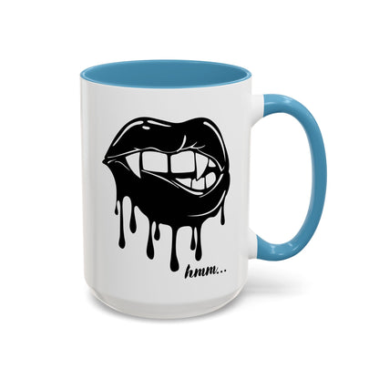 Dripping Lip Coffee Mug – "hmm..." Accent Ceramic Mug (11/15oz)