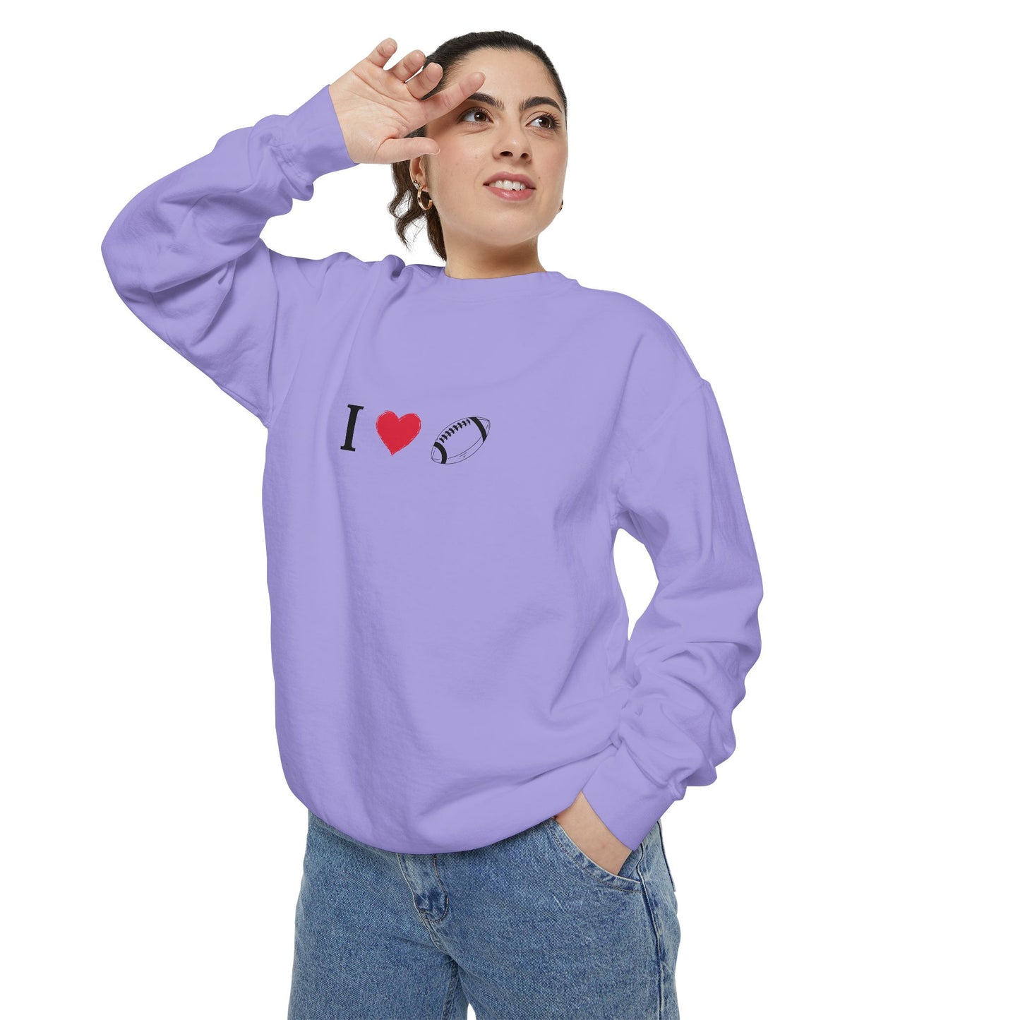 Unisex Sweatshirt, I love Football, Cozy, Perfect for Everyday Wear, Gift Idea for Friends, Couples, and Special Occasions - TRV