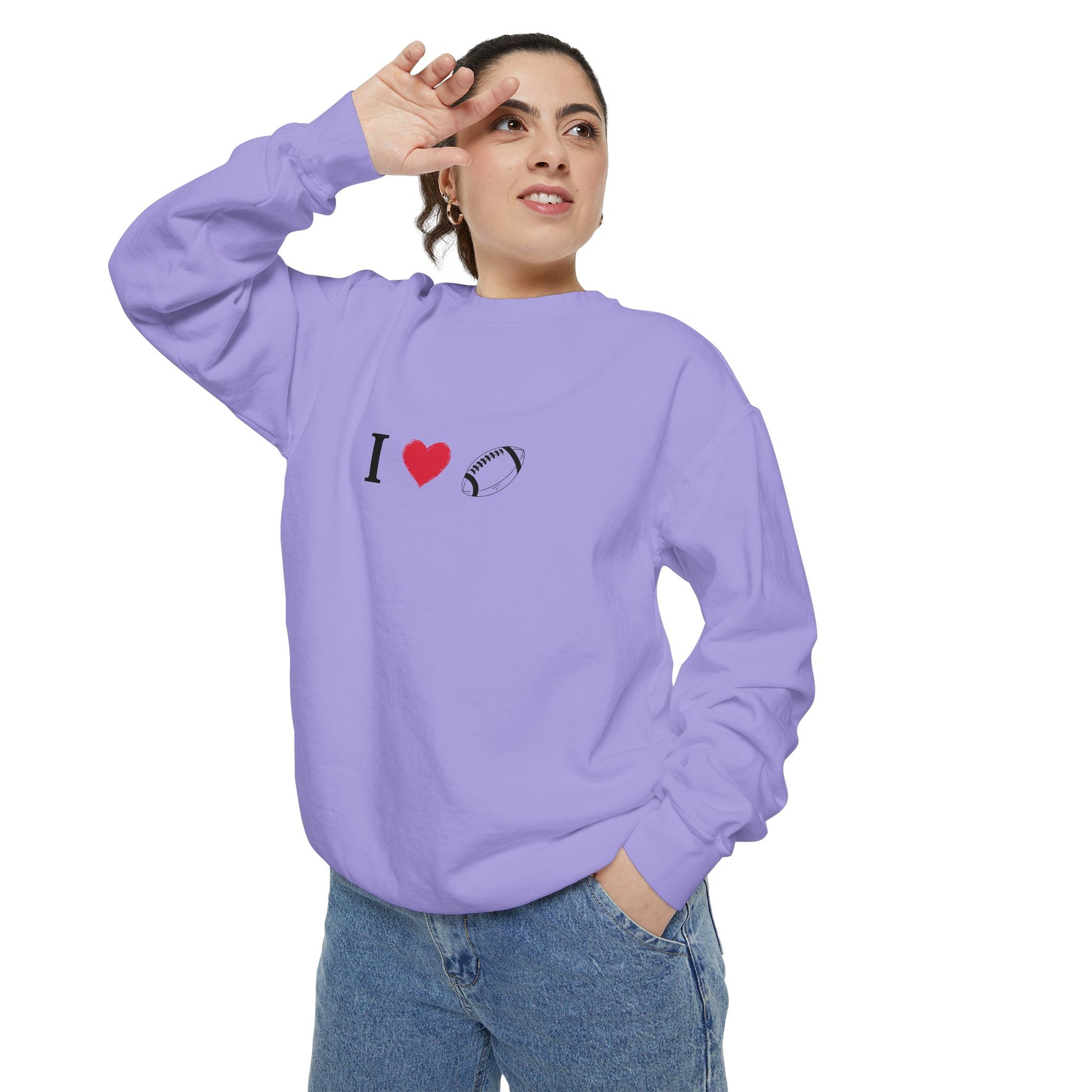 Unisex Sweatshirt, I love Football, Cozy, Perfect for Everyday Wear, Gift Idea for Friends, Couples, and Special Occasions - TRV