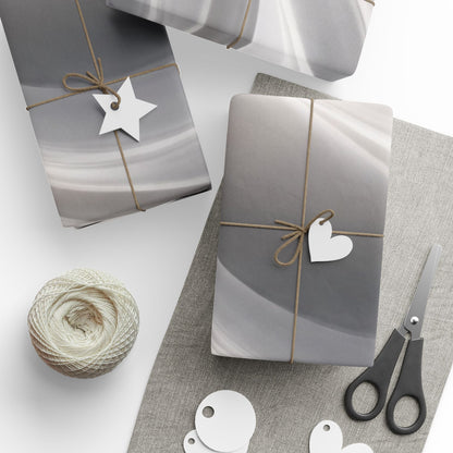 Silver Marble Swirl Wrapping Paper | Abstract Metallic Gift Wrap