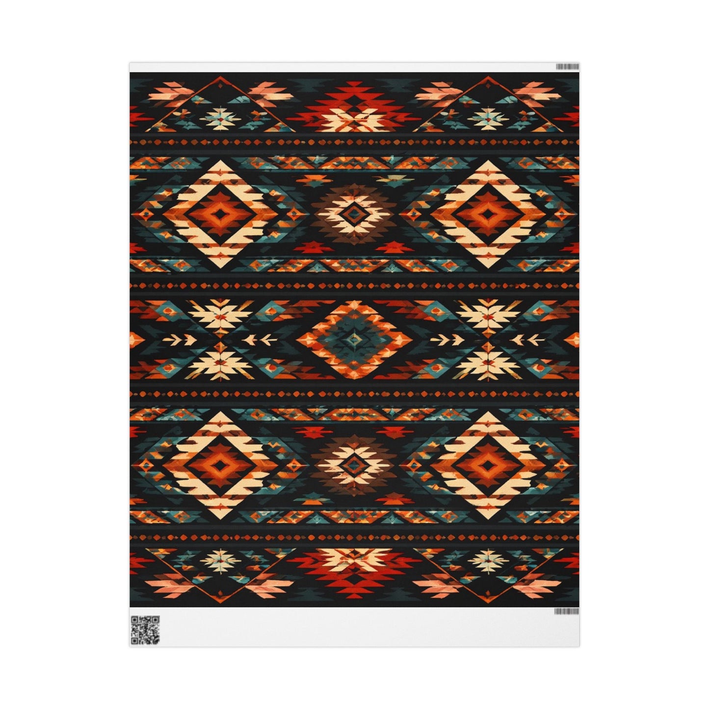Southwestern Geo Pattern Wrapping Paper Roll — Rustic Aztec Gift Wrap