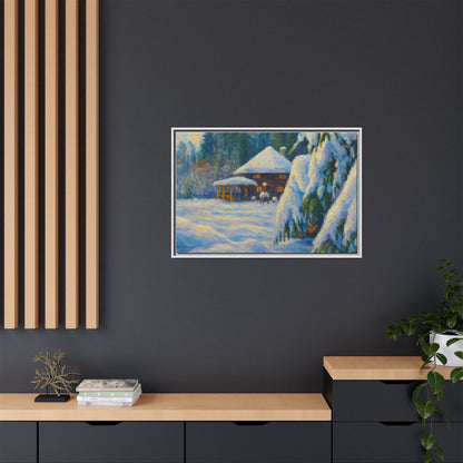 Canvas Art, Winter Scene Home Decor, Seasonal Gift for Art Lovers, Holidays Wall Art, Framed Painting, Matte Print - TRV