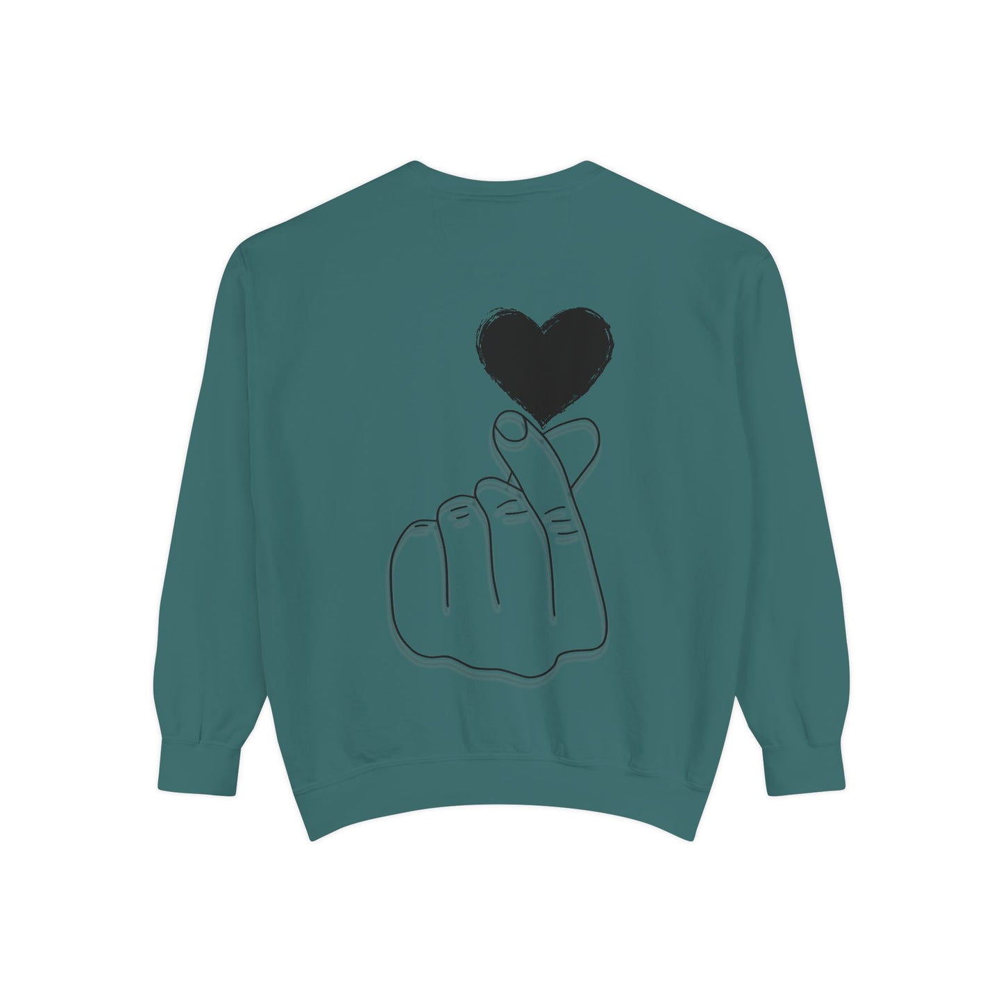Unisex Garment-Dyed Sweatshirt with Heart Design - Cozy & Stylish