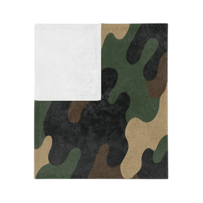 Cozy Camo Velveteen Microfiber Blanket - Soft, Warm, Perfect for Camping, Outdoors, Military Theme, Home Decor, Gift Idea - TRV