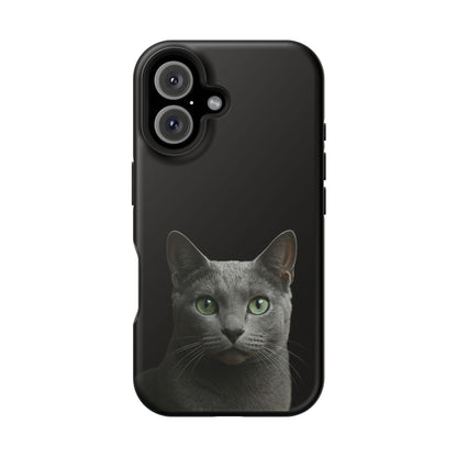 Russian Blue Cat Phone Case — Magnetic Impact-Resistant iPhone Cover
