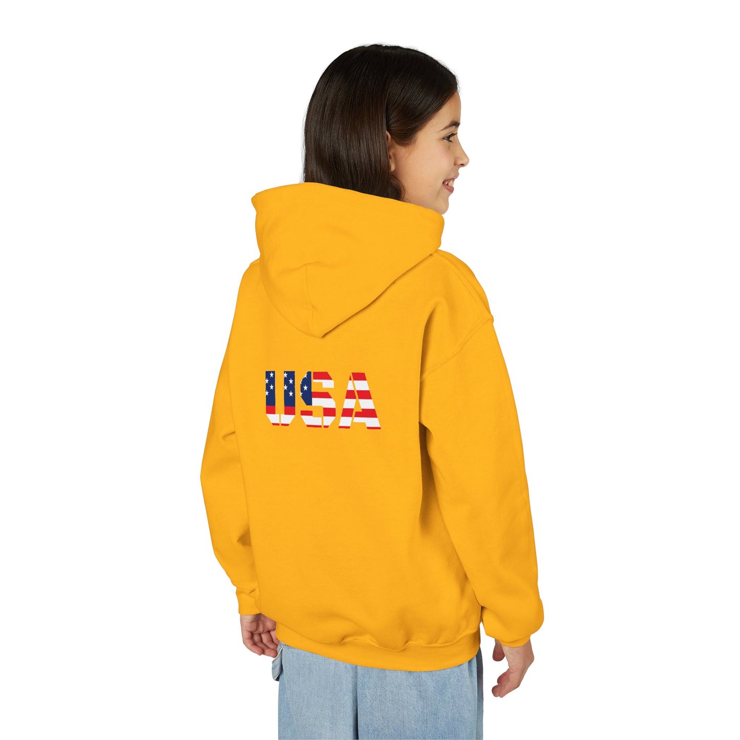 USA Flag Youth Hoodie, Youth Sweatshirt, Cool Hoodie for Kids, American Pride Apparel, Comfortable Boys and Girls Sweatshirt