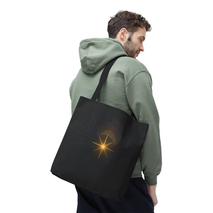Radiant Starburst Tote Bag | Golden Light Celestial Design - TRV