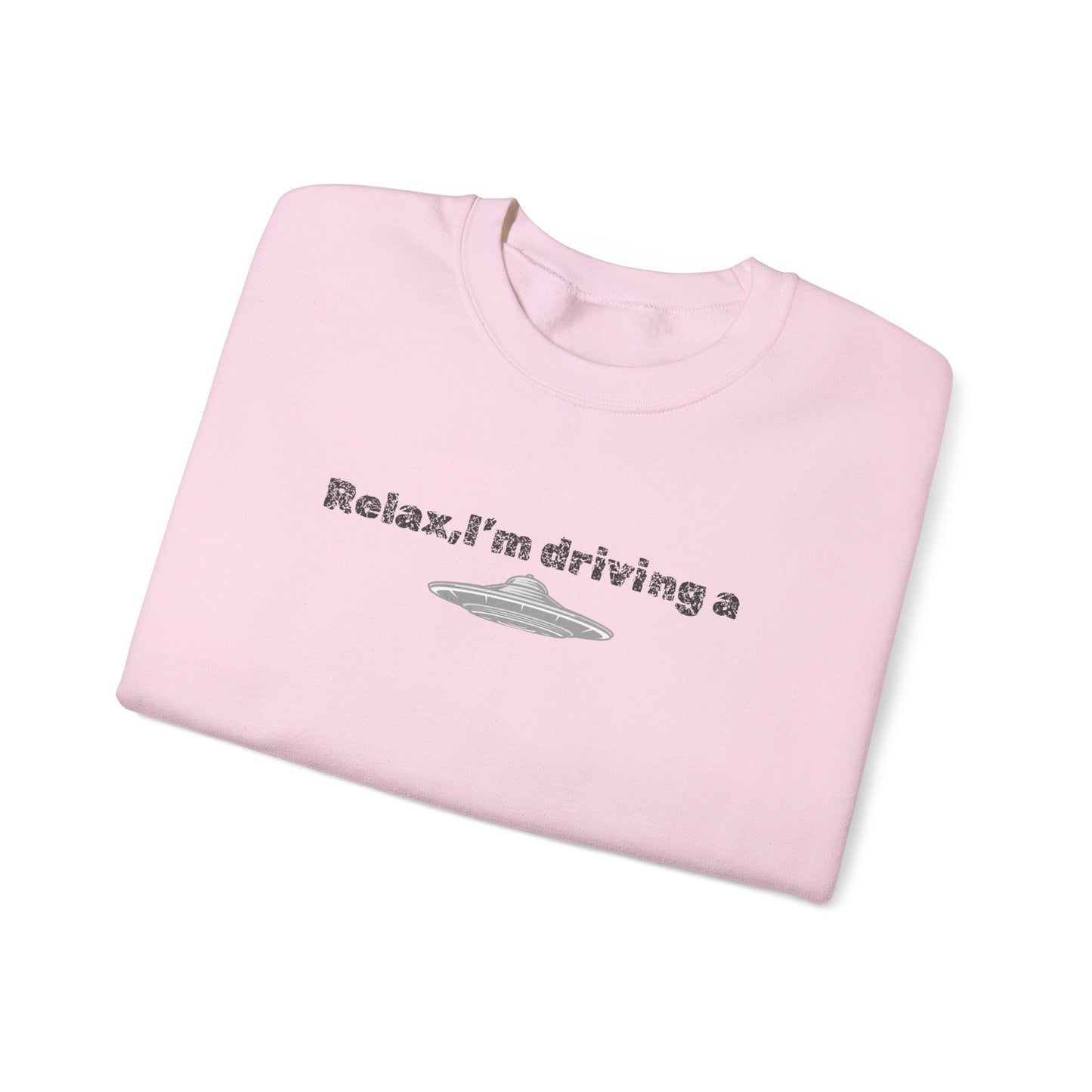 Relaxing UFO Driving Sweatshirt, Funny Gift for UFO Lovers, Unisex Crewneck Pullover, Casual Wear, Space Enthusiast Apparel