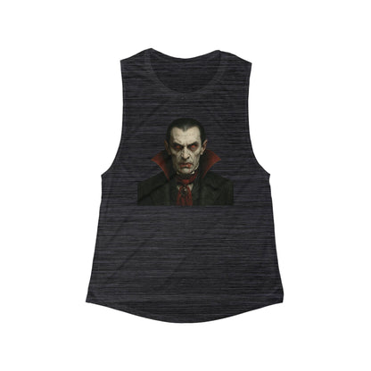 Gothic Vampire Women's Flowy Muscle Tank | Halloween Fashion, Spooky Top, Horror-Themed Apparel, Gothic Style, Festival Wear - TRV